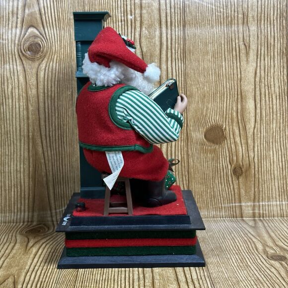 Vintage Santa & Grandfather Clock Musical Holiday Scene Holiday Creations 1993 - Picture 6 of 16